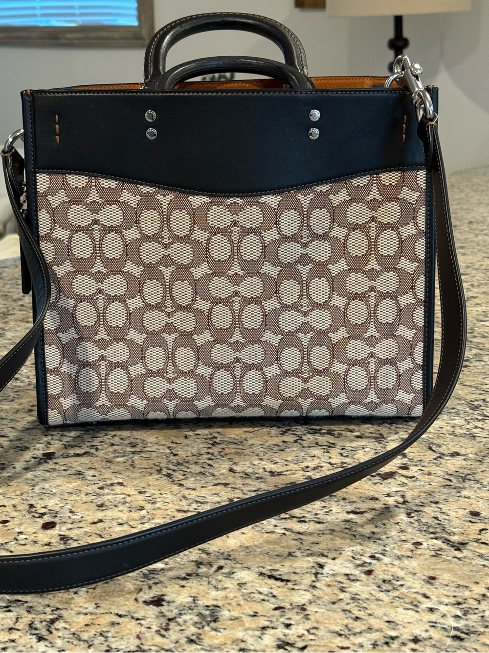 Coach Signature Textile Jacquard Rogue Bag - Cocoa Black / EUC!